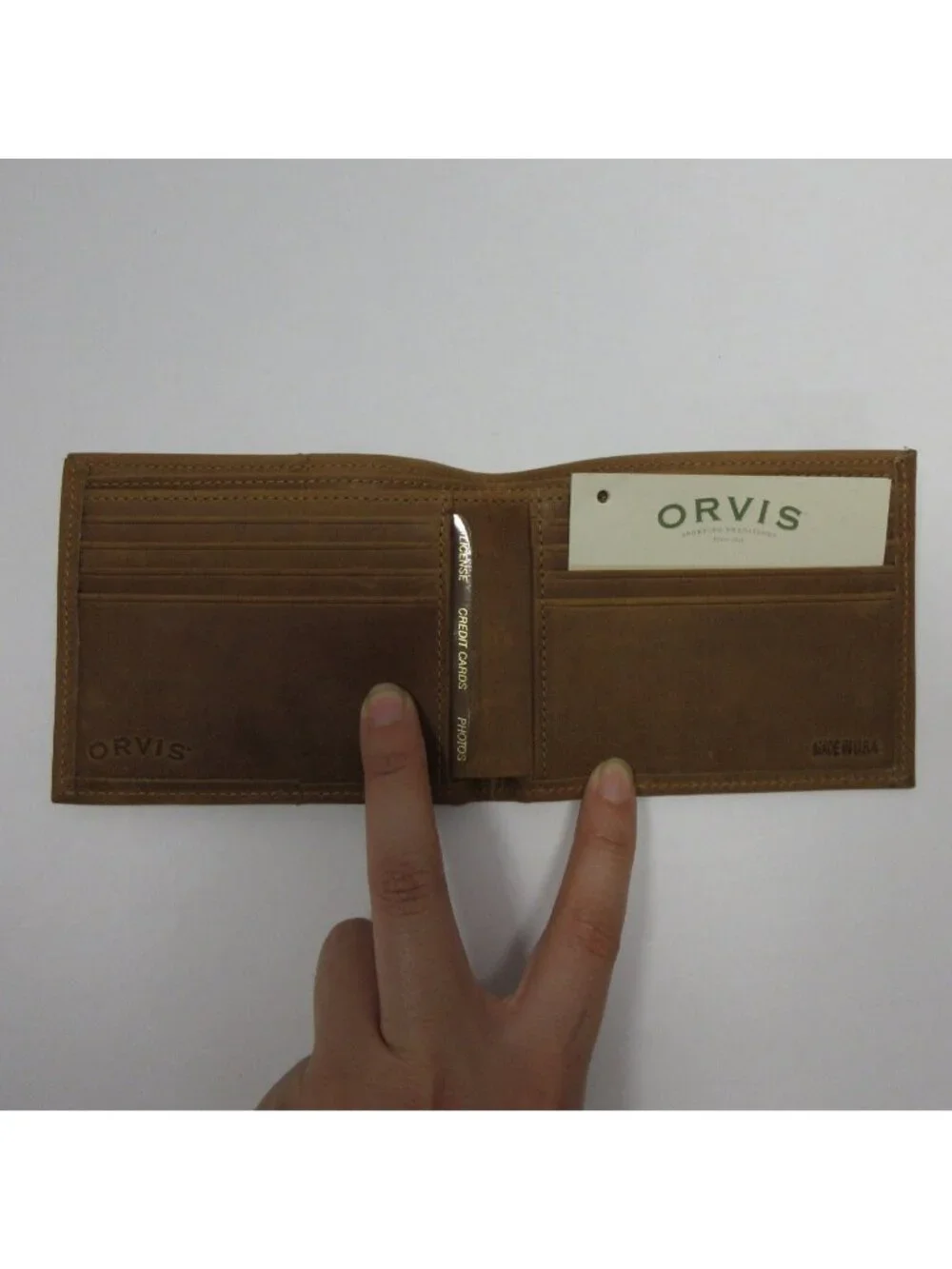 Orvis Wallet One Size Bifold Leather Classic Everyday Made in USA